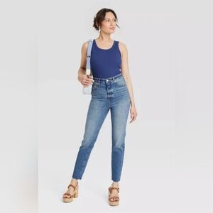 UNIVERSAL THREAD High Rise 90s Slim Buttonfly Blue Jeans from Target. Size 8R.